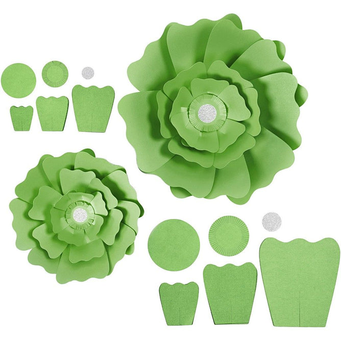 2 x Different Sizes Assorted Colours Paper Flowers For Crafts Cards Decorations - Hobby & Crafts