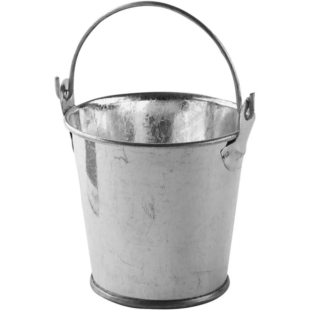6 Mini Buckets Zinc Wedding Favours Craft Decoration Pots D:55 mm x H:50 mm