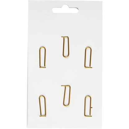 6 x Arrow Shaped Metal Gold Colour Paperclips For Card Gift Decorations 40 mm x 25 mm - Home - Crafts