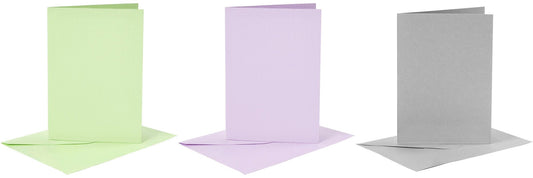 6 x Assorted Colour Rectangular Shaped Blank Cards With Envelopes Set Craft Making - Home - Crafts