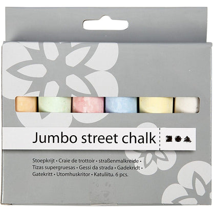 6 x Children Sidewalk Jumbo Chalk Assorted Colours Hopscotch Lines Drawing - Home - Crafts