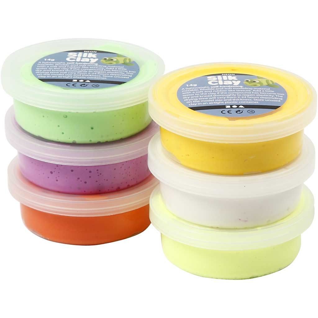 6 x Easter Theme Pliable Assorted Colour Modelling Compound Plastic Tubs - Home - Crafts