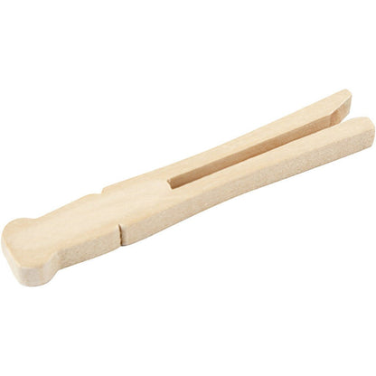 6 x Light Wood Flat Clothes Pegs Toys Dolls Making Decoration Crafts - Home - Crafts