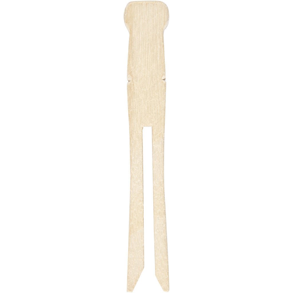 6 x Light Wood Flat Clothes Pegs Toys Dolls Making Decoration Crafts - Home - Crafts