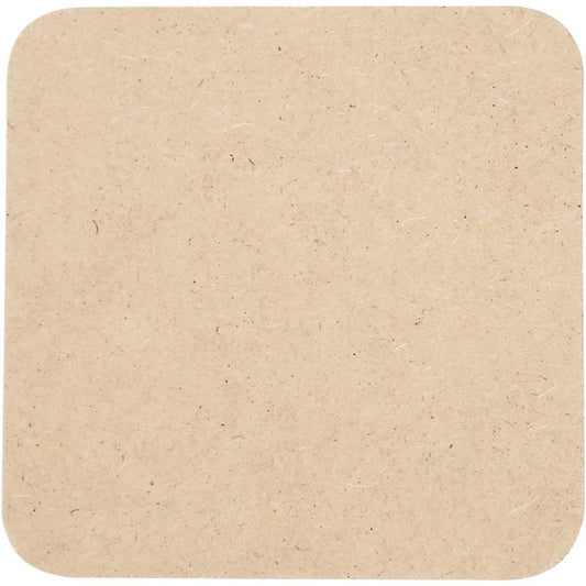 6 x MDF Wood Square Coasters With Round Edges Decoration Crafts 10x10 cm - Home - Crafts