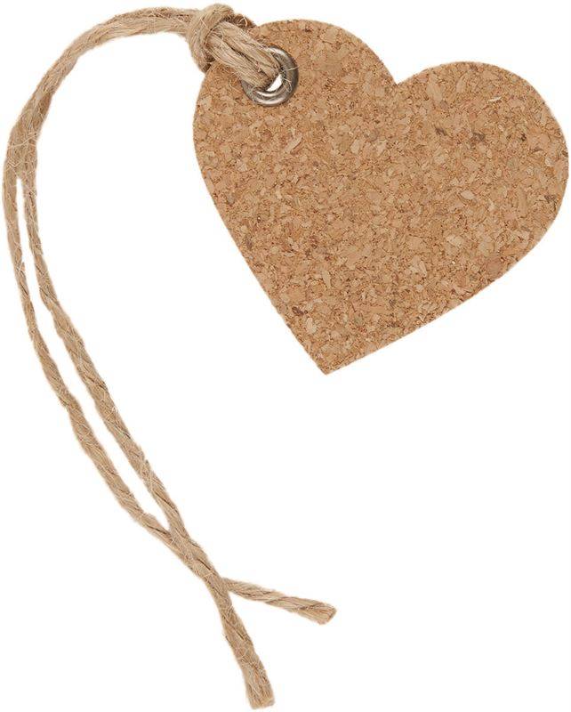 6 x Papermania Bare Basics Heart Cork Gift Eyelet Tags With String Scrapbooking Crafts - Home - Crafts