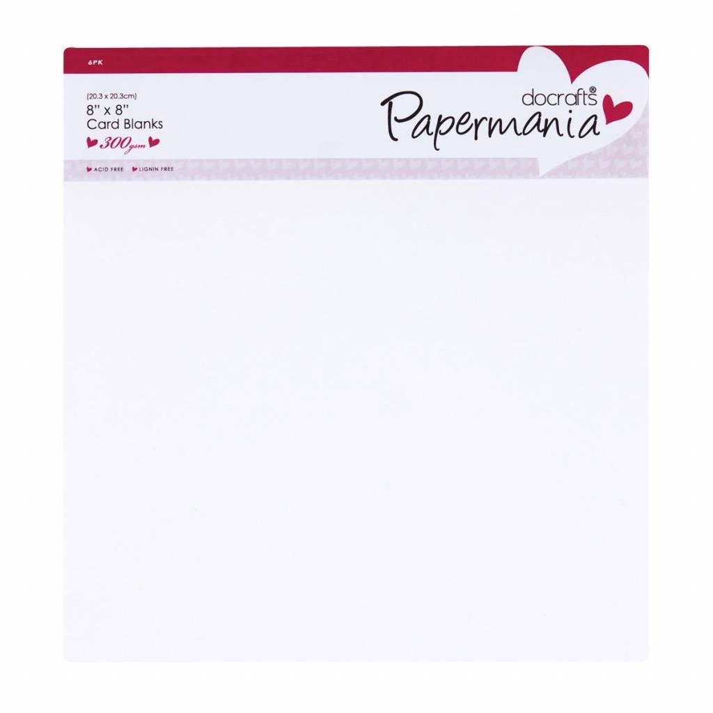 6 x Papermania Blank Cards Envelopes Pack Square Shaped White 20.3cm x 20.3cm Card Making Crafts - Home - Crafts