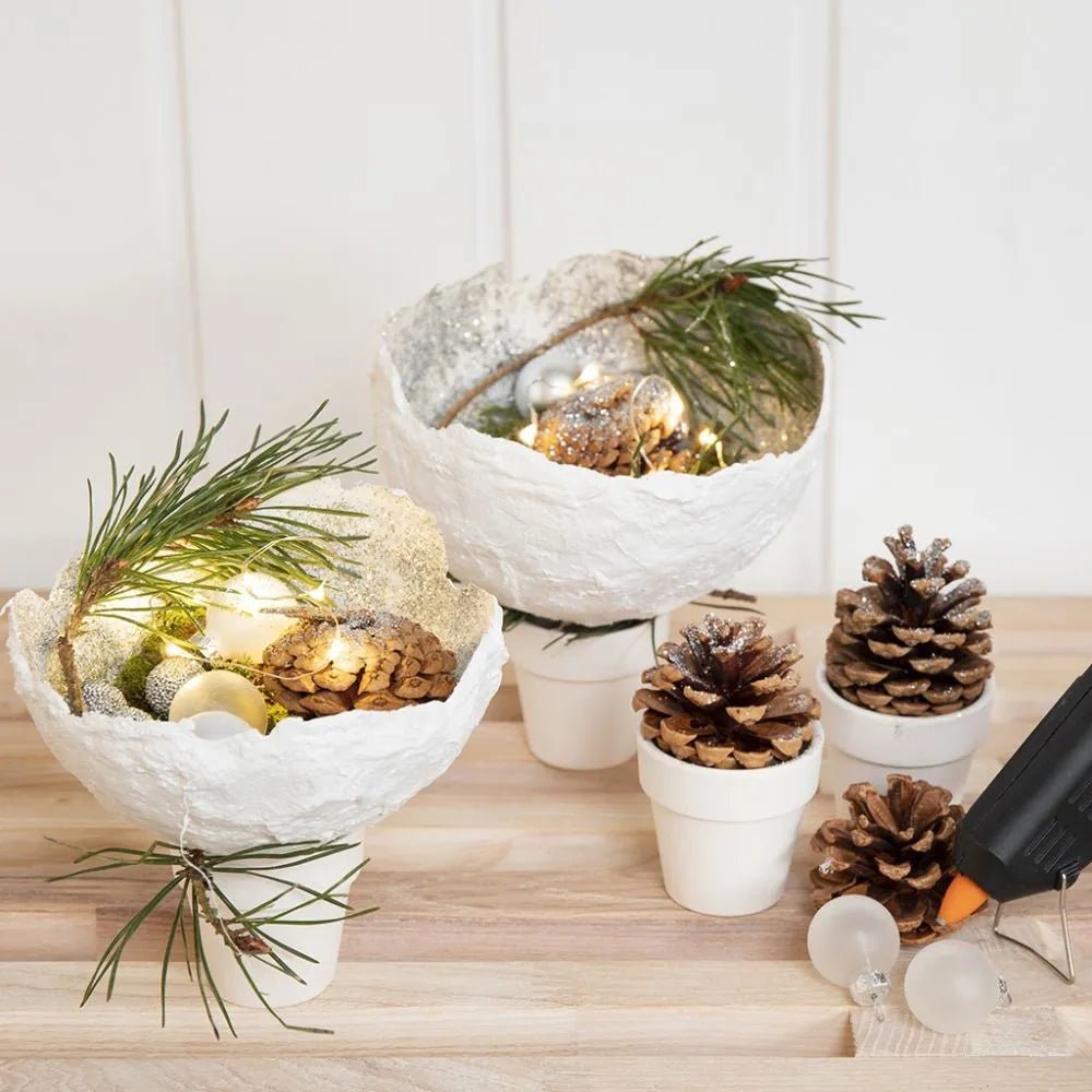 6 x Small White Terracotta 3cm Flower Pots Without Bottom Hole Christmas Gardening Crafts