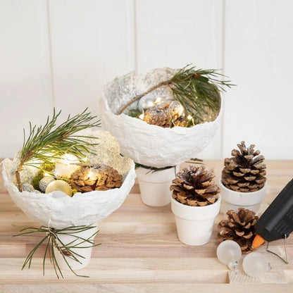 6 x Small White Terracotta 3cm Flower Pots Without Bottom Hole Christmas Gardening Crafts