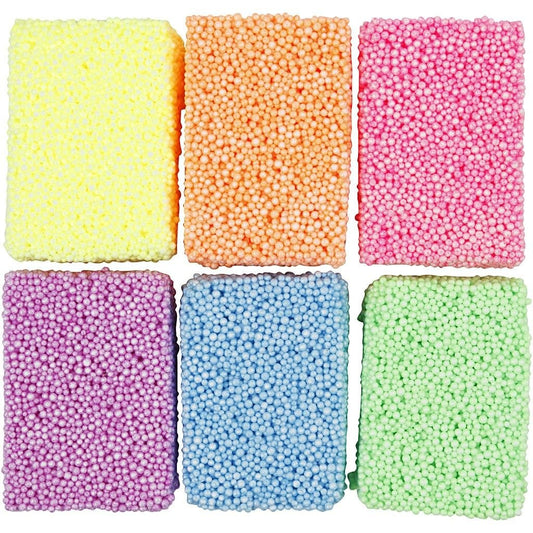 6 x Soft Foam Clay Assorted Neon Colour Moulding Modelling Compound Crafts 10 gm - Home - Crafts