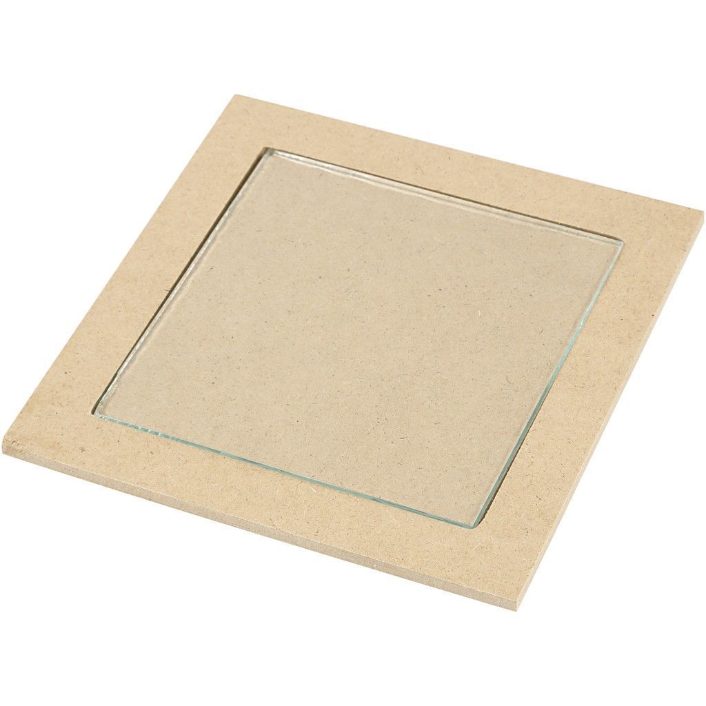 6 x Trivet with Glass Plate MDF Frame For Picture And Photo 15 cm - Home - Crafts
