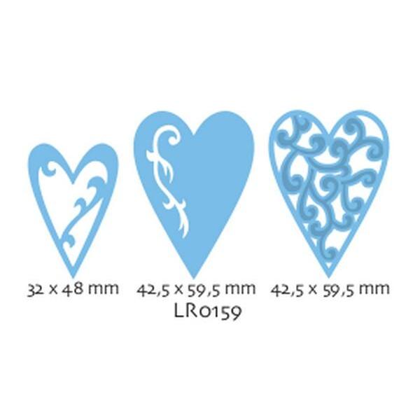 LR0159 - Marianne Creatables Stencil Die Cutting Embossing Sizzix - Hearts - Hobby & Crafts