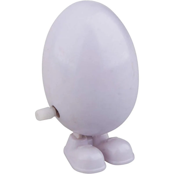 2 x Egg Shaped White Colour Mechanical Jumping Figures For Foam Clay Crafts 7 cm