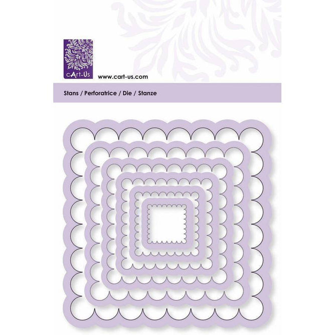 Scallop Square Frame All Machine Punching Embossing Stencil Decoration Craft 17-93 mm - Hobby & Crafts