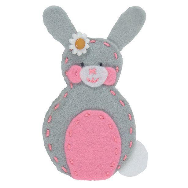 Rabbit Finger Puppet Felt Appliqu?® Craft Kit Needlecraft Kits Canvases 9 cm - Hobby & Crafts