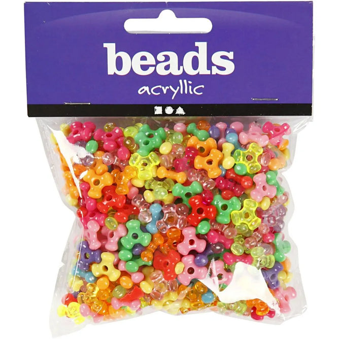 Assorted Colours Plastic Tri-Beads Jewellery Making Supplies Crafts D: 10 mm