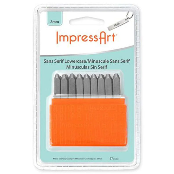 27 x Impress Art Steel Helvetica Lower Alphabets Sign Embossing Stamp Jewellery