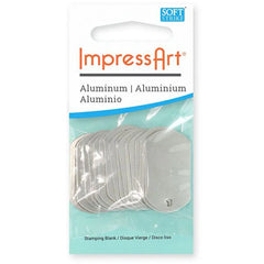 16 x Impress Art Aluminum Metal Square Tags With Hole Jewellery Making Embossing