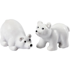 2x Polar Bear Figurines 45mm Cute Models Figurines