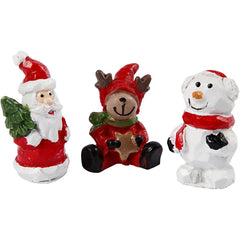 3 x Small Figures Assorted Shaped For Christmas Decoration Crafts Accessories Miniature figurines