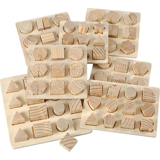 7 x Plywood Jigsaw Puzzles Toys Children Decoration Crafts 12.5x12.5 - 19.5x19.5 cm - Home - Crafts