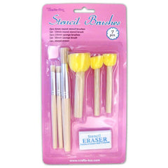 Crafts Too Assorted Stencil Brushes With Eraser For Craft Paint Decoration - Hobby & Crafts