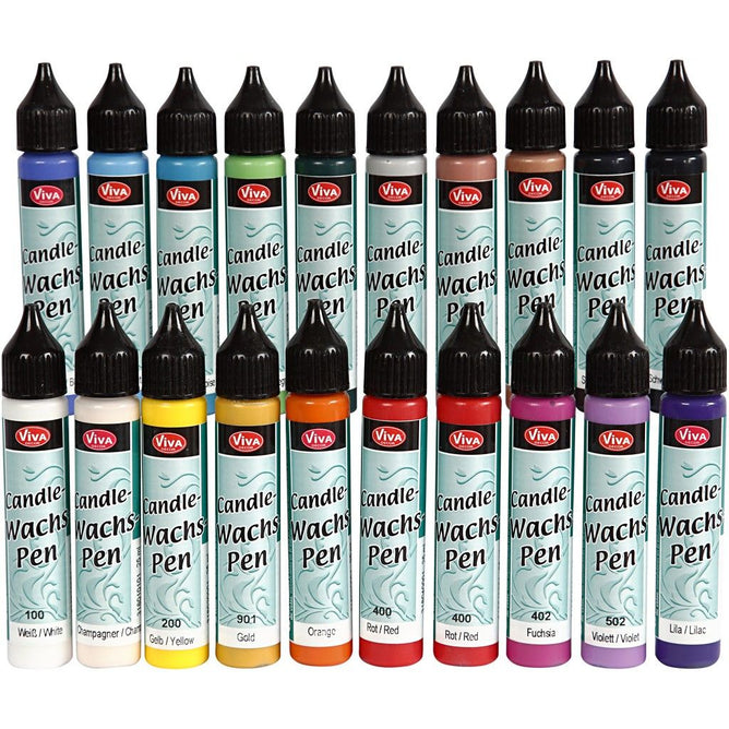 20 Candle Pen Assorted Colours 25ml Liquid Wax To decorate Candles Directly