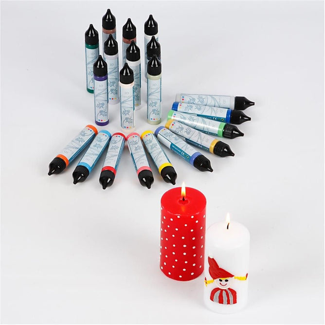 20 Candle Pen Assorted Colours 25ml Liquid Wax To decorate Candles Directly