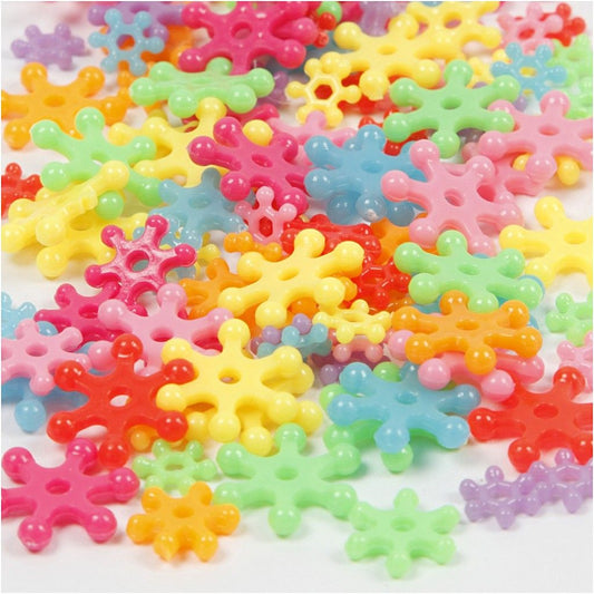 750 x Assorted Colour Different Size Plastic Shaped Bead Jewellery Making - Home - Crafts