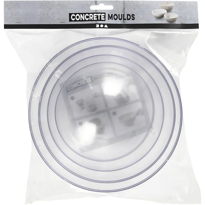 Concrete Mould Transparent Plastic Bowls 4 Different Sizes 13.6+15.6+18 Cm Creative Craft