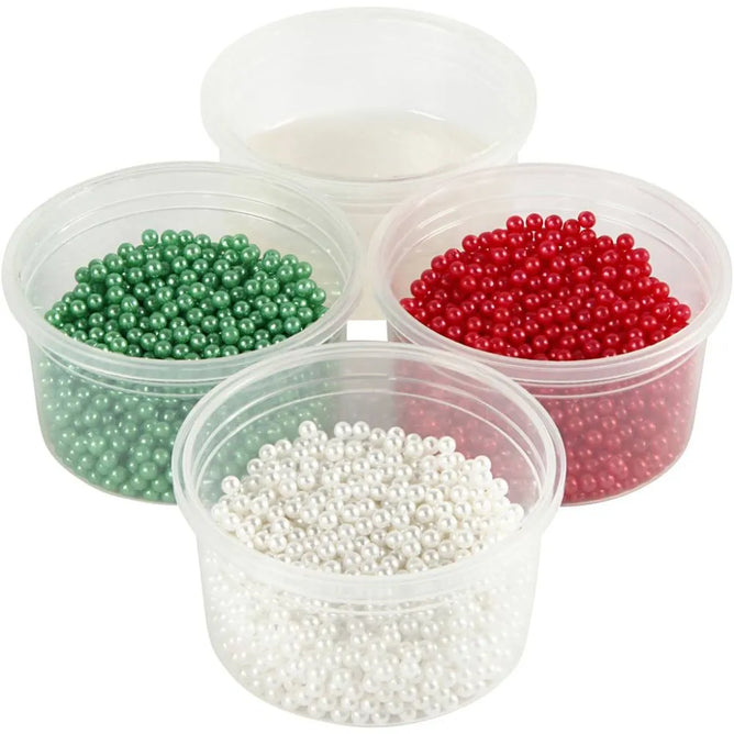 3 Pearl Clay Modelling Compound Plastic Beads Christmas Craft 25g