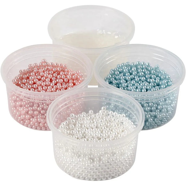 3 Pearl Clay Modelling Compound Plastic Beads Christmas Craft 25g