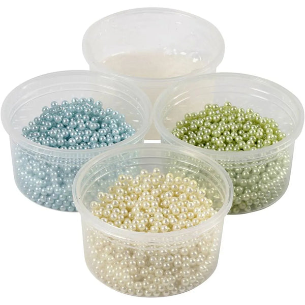 3 Pearl Clay Modelling Compound Plastic Beads Christmas Craft 25g