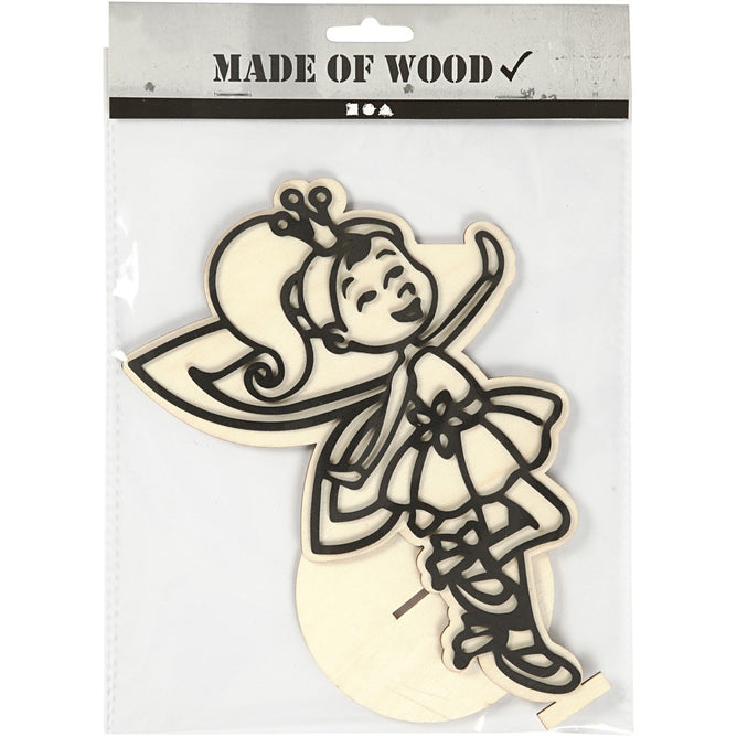 EVA Foam Fairy Motif Wooden Figure With Stand Painting Clay Decoration Crafts - Hobby & Crafts