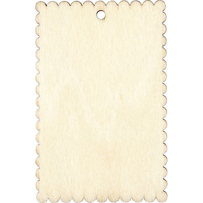 8 x Light Wood Wavy Edge Signs With Hole Hanging Decoration Crafts 8x5.2x0.3 cm - Home - Crafts