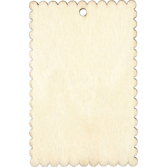 8 x Light Wood Wavy Edge Signs With Hole Hanging Decoration Crafts 8x5.2x0.3 cm - Home - Crafts