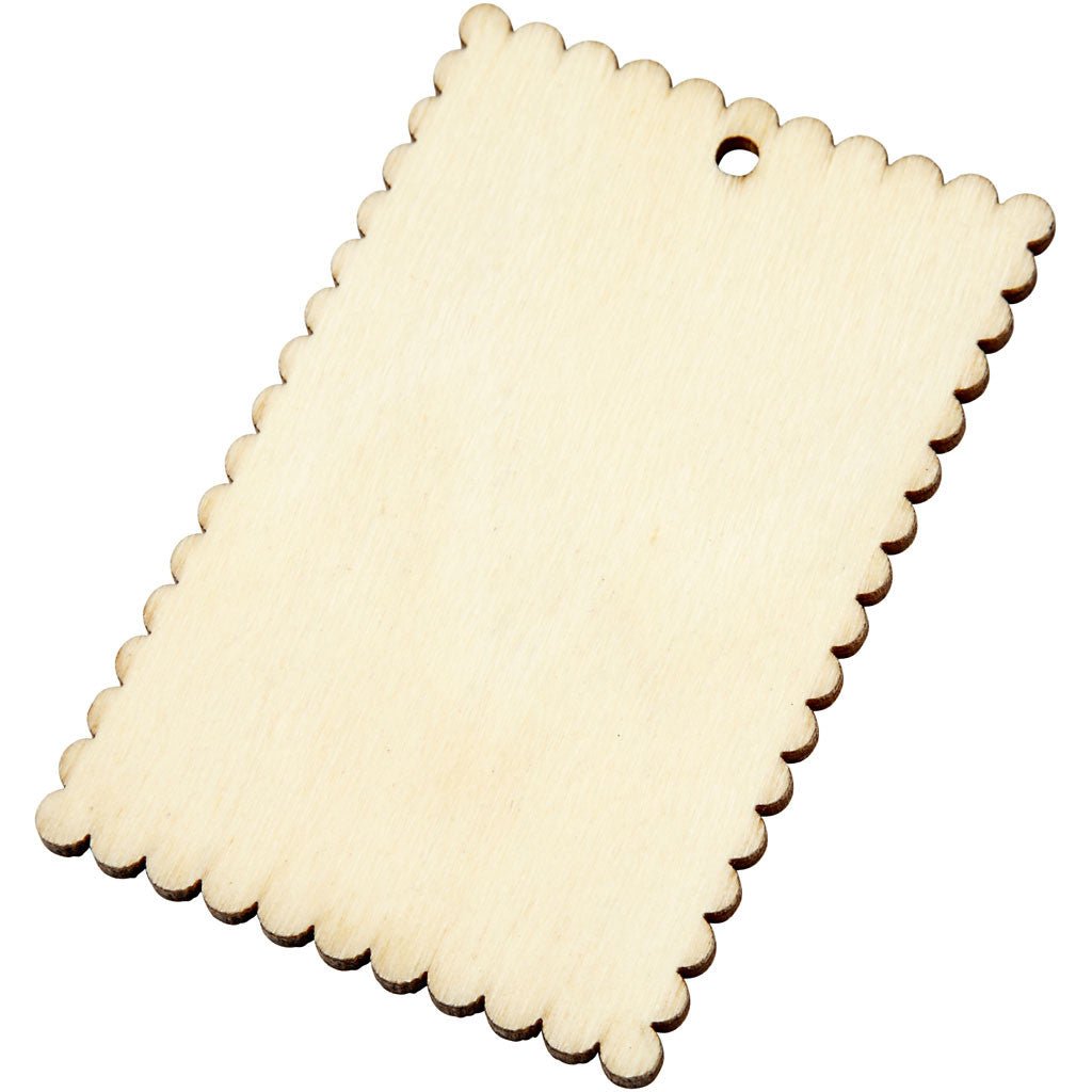 8 x Light Wood Wavy Edge Signs With Hole Hanging Decoration Crafts 8x5.2x0.3 cm - Home - Crafts