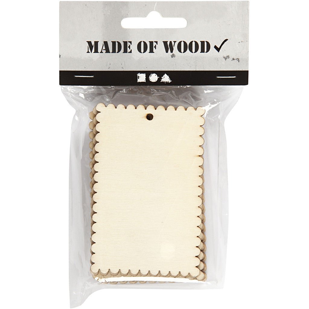 8 x Light Wood Wavy Edge Signs With Hole Hanging Decoration Crafts 8x5.2x0.3 cm - Home - Crafts