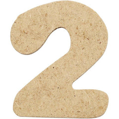 10 x Pre Punched MDF Wooden Number 4 cm - Digit 2 - Hobby & Crafts