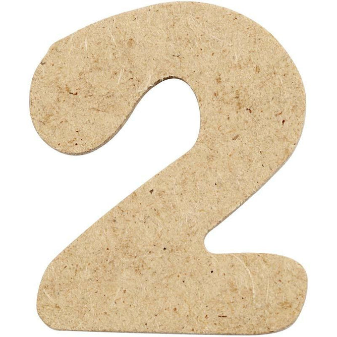 10 x Pre Punched MDF Wooden Number 4 cm - Digit 2 - Hobby & Crafts