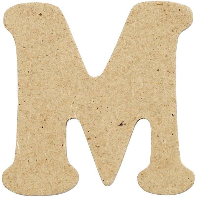 10 x Pre Punched MDF Wooden Letter 4 cm - Initial M - Hobby & Crafts