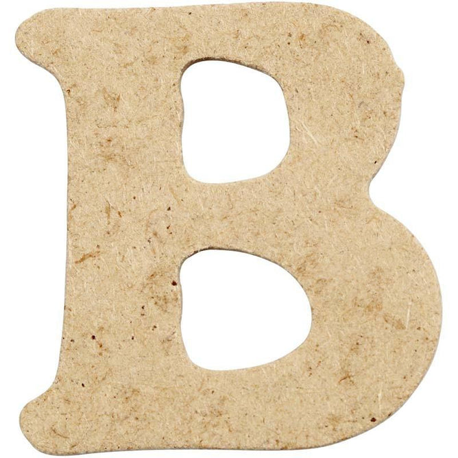 10 x Pre Punched MDF Wooden Letter 4 cm - Initial B - Hobby & Crafts