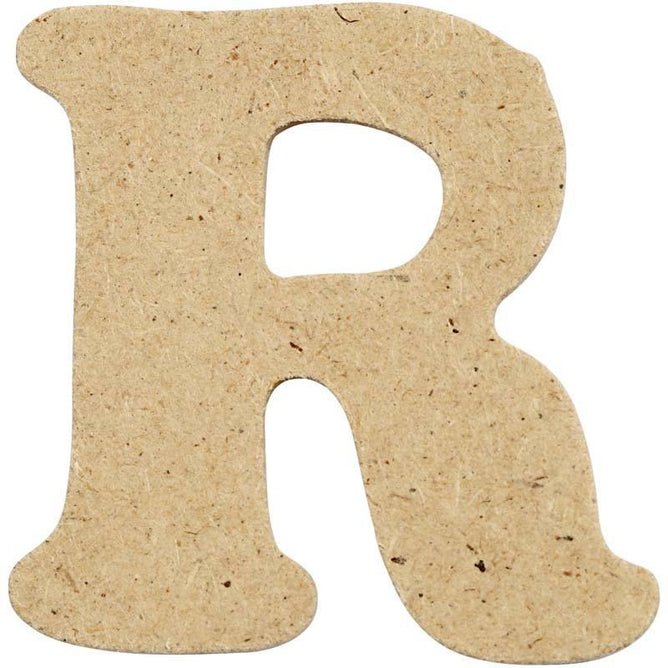10 x Pre Punched MDF Wooden Letter 4 cm - Initial R - Hobby & Crafts