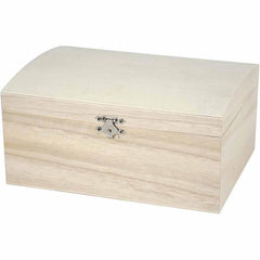 Wooden Treasure Chest Storage Box 22cm Decorate or Paint - Hobby & Crafts