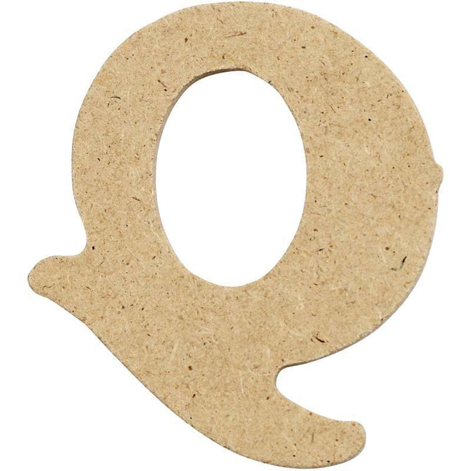 10 x Pre Punched MDF Wooden Letter 4 cm - Initial Q - Hobby & Crafts