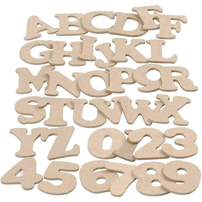 Wooden Letters Numbers Assortment Decoration Craft 4 cm - Hobby & Crafts