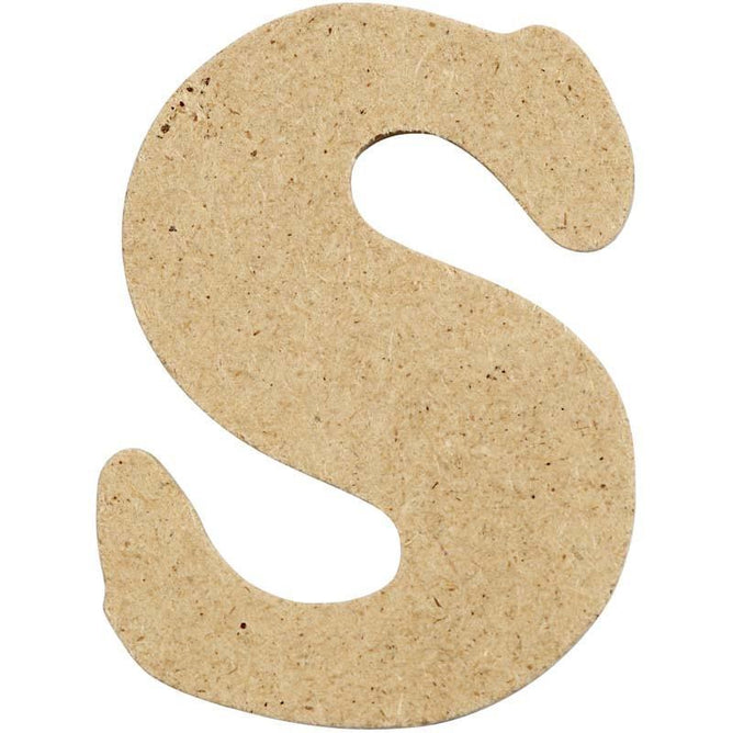 10 x Pre Punched MDF Wooden Letter 4 cm - Initial S - Hobby & Crafts