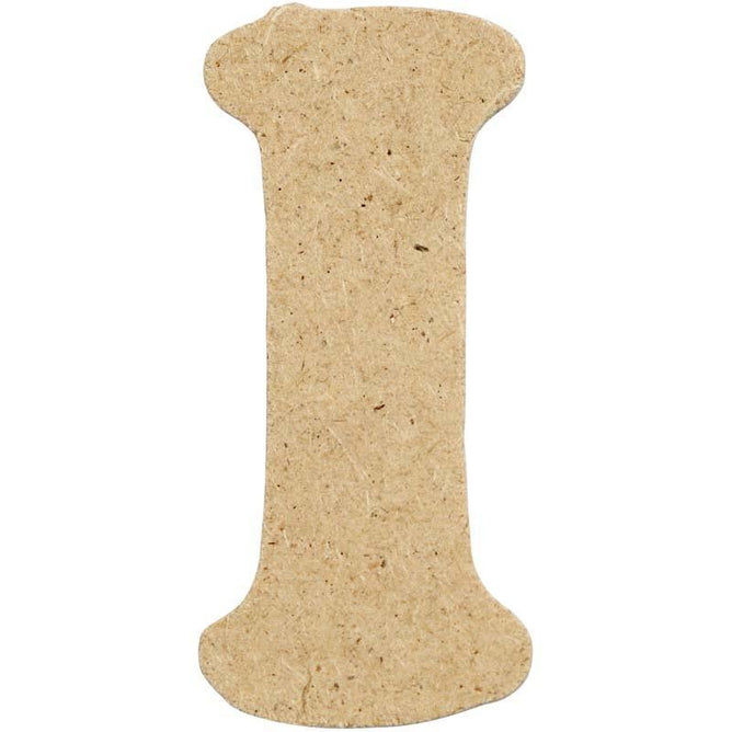 10 x Pre Punched MDF Wooden Letter 4 cm - Initial I - Hobby & Crafts
