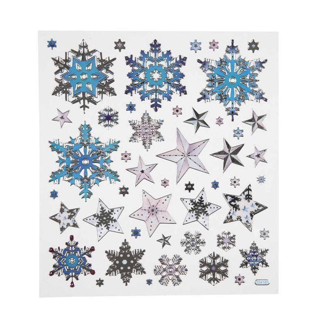 Colourful Snowflakes Crystals Glitter Stickers Self Adhesive Embellishment Decoration Craft - Hobby & Crafts