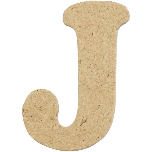 10 x Pre Punched MDF Wooden Letter 4 cm - Initial J - Hobby & Crafts